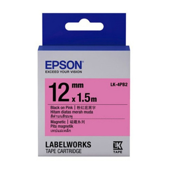 LK-4PB2-12mm Black On Pink Magnetic