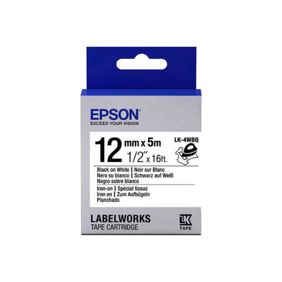 LK-4WBQ-12MM BLACK ON WHITE IRON-ON