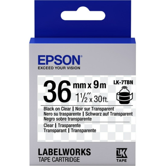 LK-7TBN-36MM BLACK ON TRANSPARENT